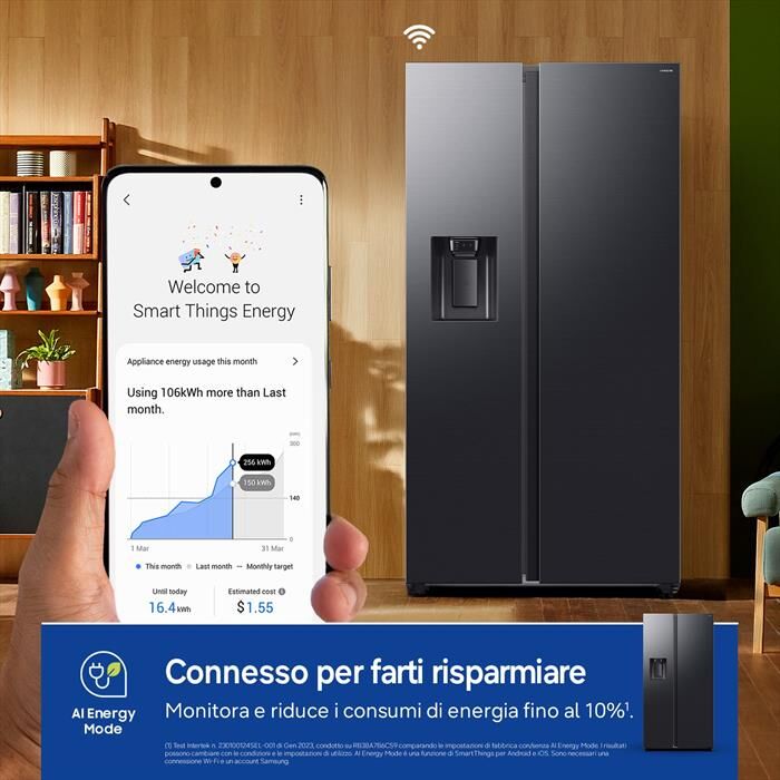 Samsung Frigorifero Side By Side Rs70f64kefef Classe E-antracite
