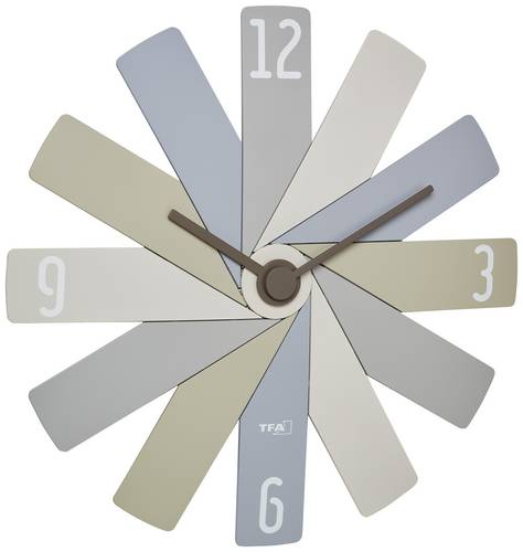 TFA Dostmann 60.3020.30 Quarz Wanduhr 40mm x 3.7mm x 40mm Bunt Leisegang-Uhrwerk
