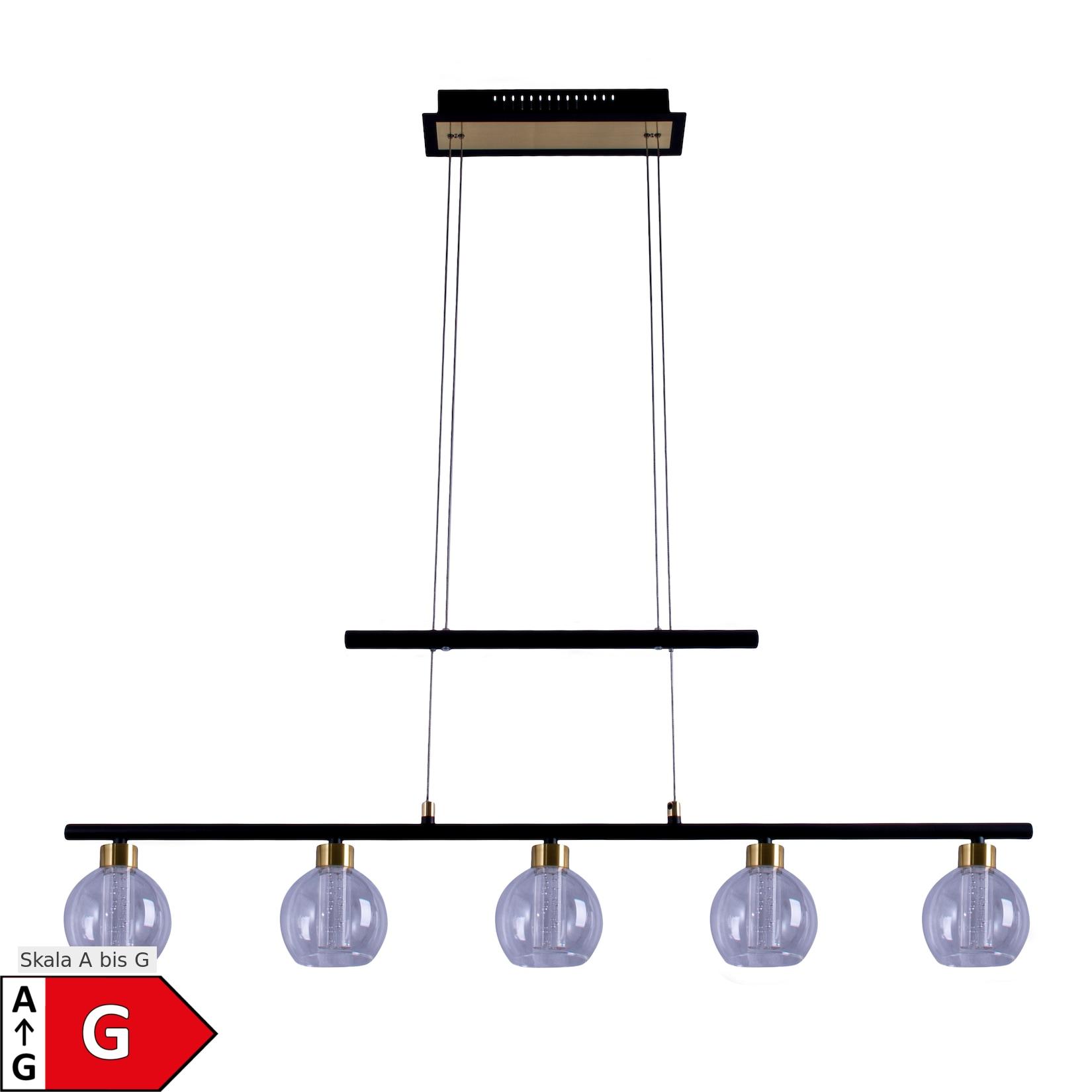 Näve LED Glas-/Pendelleuchte "BRASS" L: 90cm schwarz