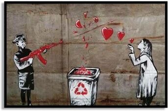 Uplift Essentials Banksy Graffiti Art Poster Street Art Series Canvas Mural Modern Banksy Image Wall Art style 15 16x20 In