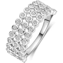 TI SENTO - RING - Layered Round Zirconia - silber / 54