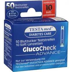 TESTAMED GlucoCheck Advance 50 Teststr.m.10 Lanz. 1 P