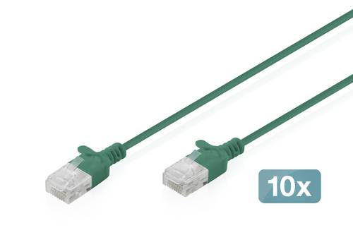 Digitus RJ45 Patchkabel CAT 6 U/UTP 0.3m Grün 10St.
