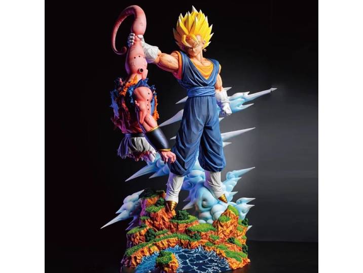 Figurine Dragon Ball 32cm, Son Goku Vs Majin Buu, grande taille, Double tête, objets de collection décoratifs, modèle Gk, jouet cadeau
