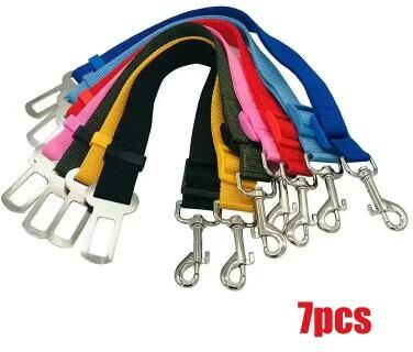 Useful Little Things Universal Adjustable Car Safety Seatbelt Tether For Dogs And Cats 7pcs Mixed
