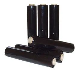 6x Stretchfolie 23my Schwarz – 500 mm – 1,5 kg/Rolle – Verpackungsfolie – Reißfest & blickdicht– Paletten Stretchfolie