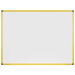Bi-Office Whiteboard an der Wand, magnetisch, gelber Rahmen, 900 x 600 mm