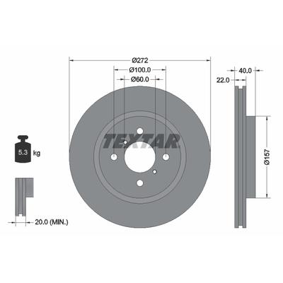 TEXTAR Bremsscheibe PRO 92255303 272mm 22mm für Suzuki