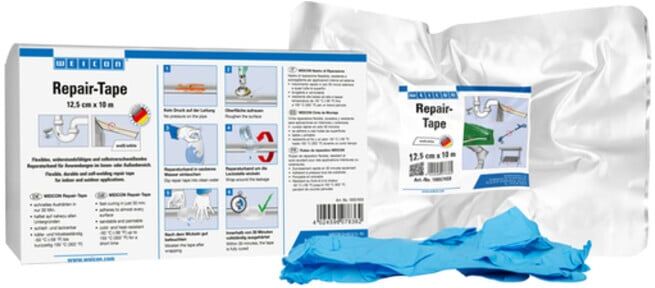 WEICON Ruban de réparation Repair-Tape 10 m x 12,5 cm blanc résistant auto-fusionnant (10057459)