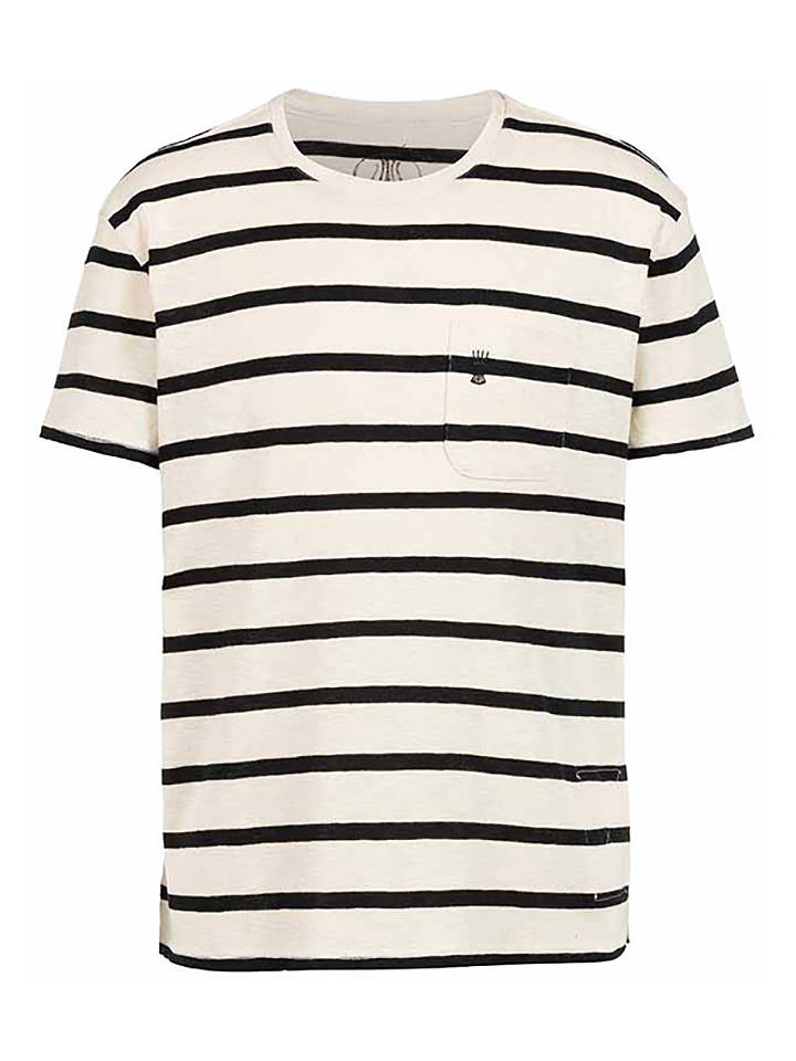 Herrlicher Shirt "Ronny" in Creme/ Schwarz - XXL