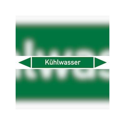 Rohrleitungskennzeichen Kühlwasser - 100x15 mm Folie selbstklebend