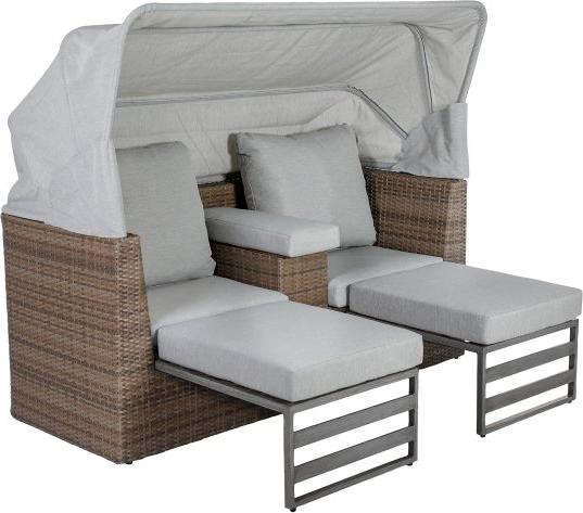 greemotion Loungesofa Capri grau Kunststoff, Metall, 5-teilig