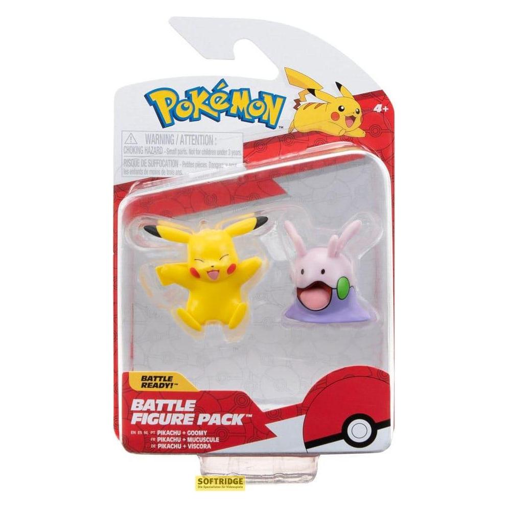 Jazwares Pokémon Battle Figure Pack Minifiguren 2er-Pack Pikachu & Viscora 5 cm (PKW3007)