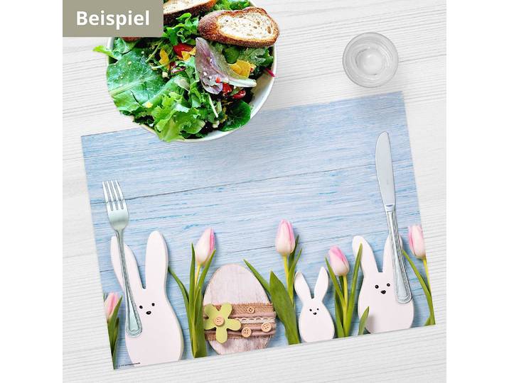 Tischset Österliche Hasen I 12er-Set 44 x 32cm Multicolor