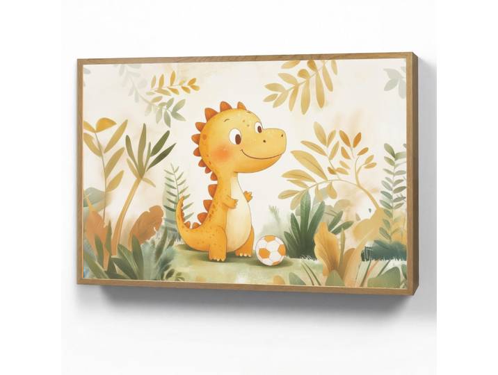 OnlyWow Nachttischlampe MIT Akku Dino - Fußball - Orange 100x70 cm, Beige, Rechteckig, LED integrated, 100x70x8 cm, Lampen & Leuchten, Innenbeleuchtung, Nachtlichter