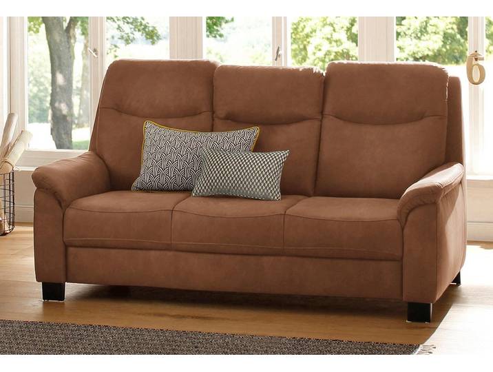 3-Sitzer Sofa, Luxus-Microfaser Vintageoptik, Cognac, 193×96 cm, Federkern, Vintage, Home-affaire