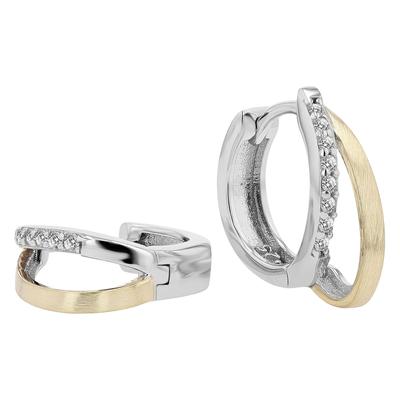 Klappcreolen ADELIA´S "Ohrringe – Klappcreole aus 925 Silber", Damen, Gr. Damen, Silber 925 (Sterlingsilber), gold (silber), Ohrringe Klappcreolen, Perfekt als Geschenk zum einfach so