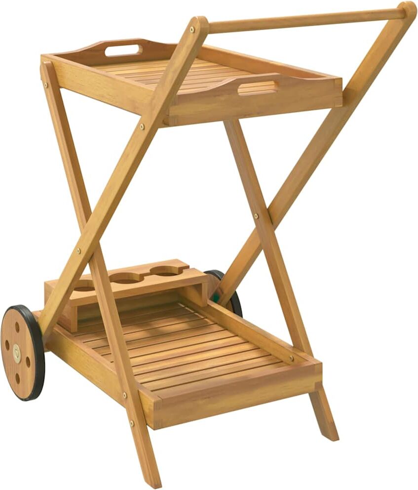 vidaXL Chariot à thé 54x87x90 cm bois massif d'acacia