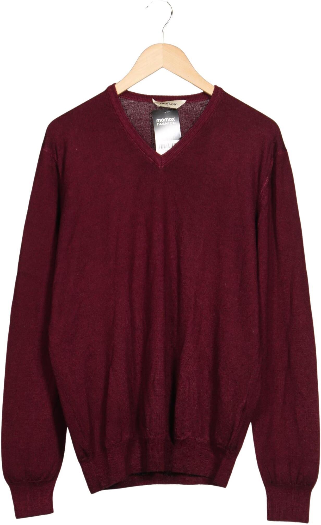 Gran Sasso Herren Pullover, Bordeaux, Gr. EU 54, Wolle - Second Hand