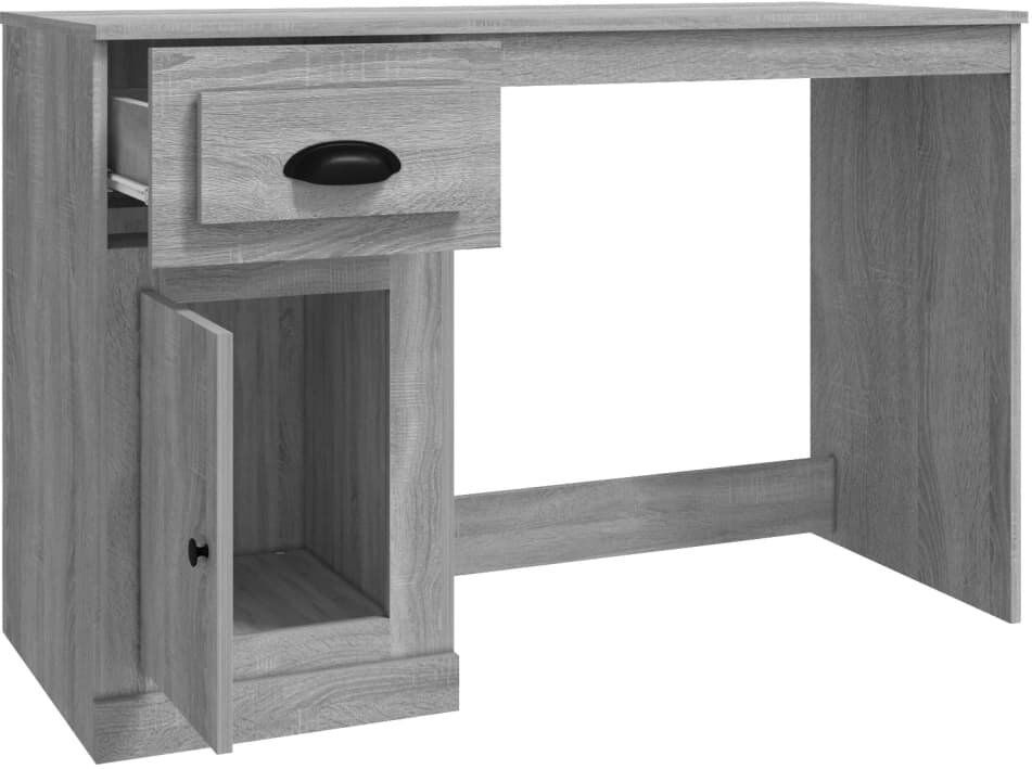 Marlow Home Co. Serlin Solid Wood Writing Desk Grey Sonoma