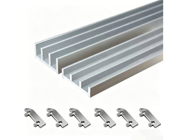 Schiebetürschienensatz aus Aluminiumlegierung Verwendungsszenario in mehreren Größen: for 3 Türen, Vitrinen und Fliegengittertüren(260cm/102.4in)