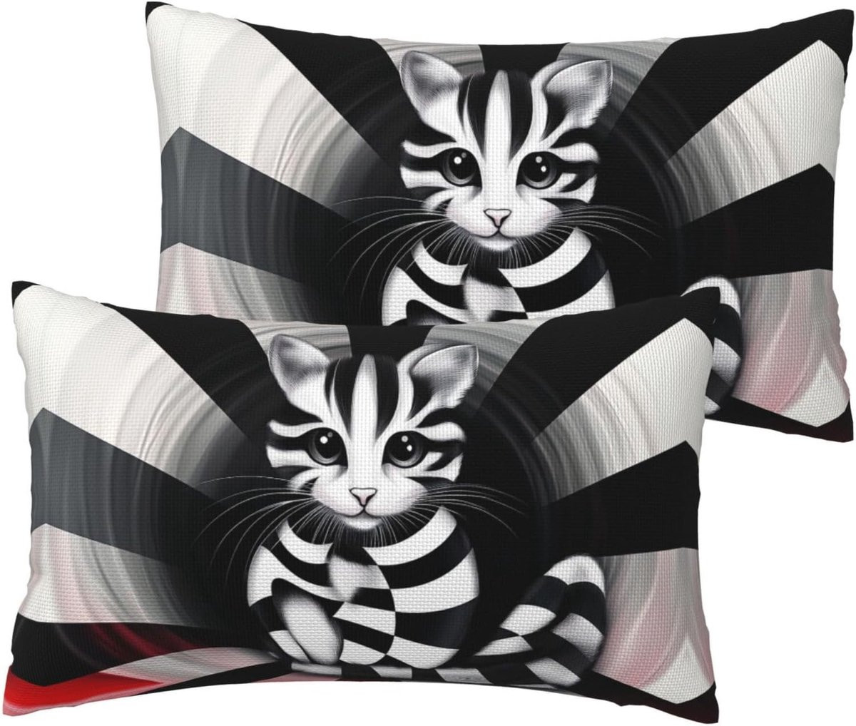 Kussensloop Katten Mime met dubbelzijdige print, 30 x 50 cm