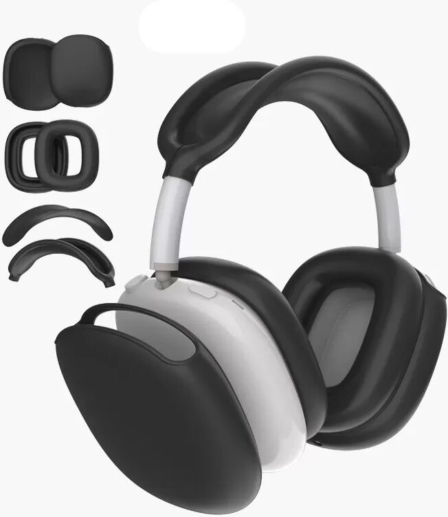 INF 4-teilige Silikon-Schutzhülle für AirPods Max Schwarz