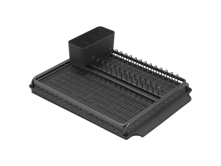 Brabantia Geschirrabtropfkorb Sink Side, Dunkelgrau, Metall, 38.6x14.2x49.2 cm, Abtropfschale, Tellerablage, Bestecksammler, Küchen, Küchenausstattung, Küchenspülen