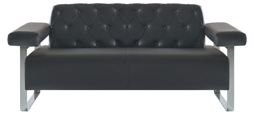Ledersofas 2tlg Schwarz Einfarbig Chesterfield Modern Design Universelle