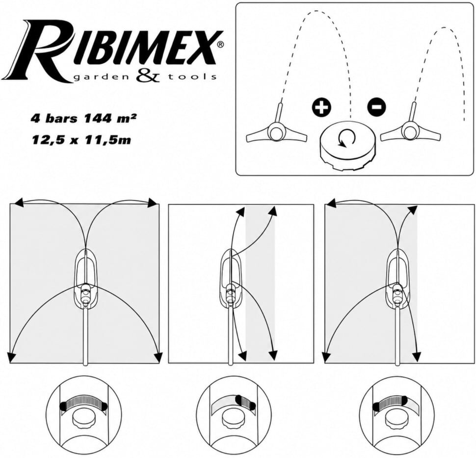 RIBIMEX Arroseur oscillant à turbine Gris 21x50x8cm