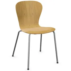 THONET S 220 Formholz-Stuhl | Edelholz Eiche | Gestell chrom