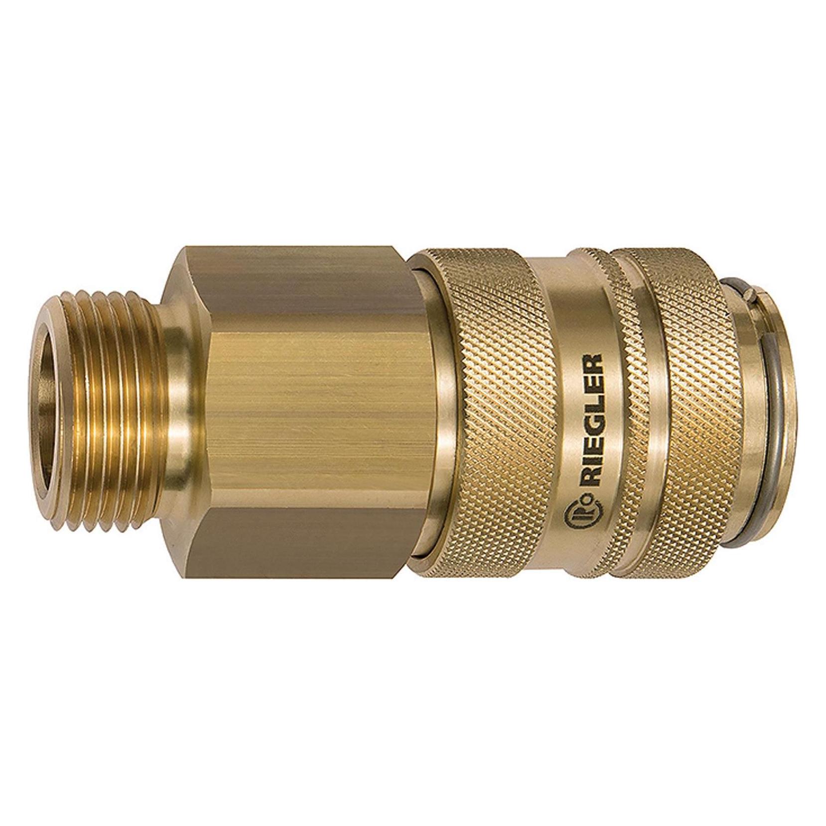 Riegler Schnellverschlusskupplung NW 19 Messing blank G3/4 AG (Kupplung, 19 mm) (419.14)