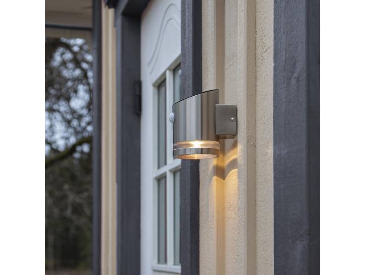 LED-Solar-Wandleuchte Venicini, Edelstahl, mit Bewegungsmelder