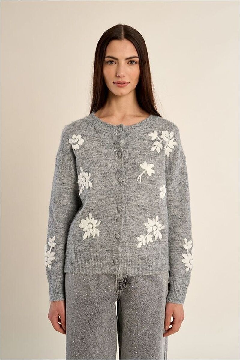 MOLLY BRACKEN Cardigan en maille à fleurs