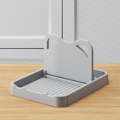 Perfect Picks Market Cat Ear Utensil Holder Kitchen Organizer Rack For Spatulas And Pot Lids gray