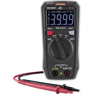 VOLTCRAFT VC-22 Hand-Multimeter digital CAT III 600 V Anzeige (Counts): 4000 Temperaturmessung