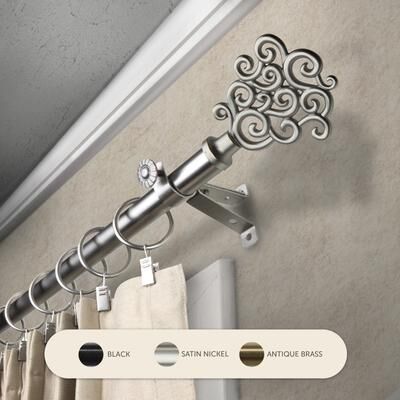 InStyleDesign Flood Adjustable Curtain Rod 13/16 inch dia.