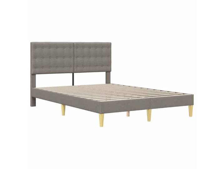 Cadre de lit avec tête de lit 160 x 200 cm en tissu taupe - 2 personnes - Entretien facile - Sommier à lattes - Structure robuste_FR