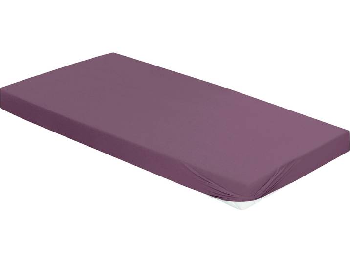 Spannbettlaken BIERBAUM Jersey , lila (flieder), 1 Stk., Jersey, 90-100x190-220 30cm, Jersey, Obermaterial: 95% Baumwolle, 5% Elasthan, Bettlaken, Spannbettlaken, 95 % Baumwolle und 5 % Elasthan für optimale Weichheit und Dehnbarkeit