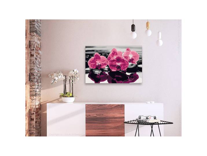 Malen nach Zahlen - Drei Orchideen Leinen Multicolor 60 x 40cm