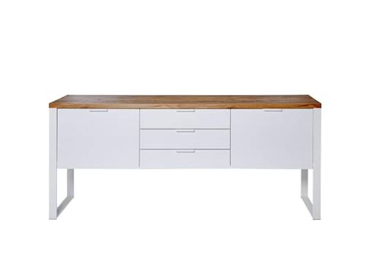 Jahnke Buffet\, Bois d'ingénierie Métal\, Chêne nucléaire/Blanc\, Taille Unique