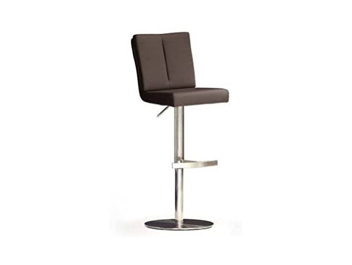 Robas Lund Barhocker Braun mit Lehne Barstuhl drehbar 360 Grad, Hocker höhenverstellbar, PU BRU.NI