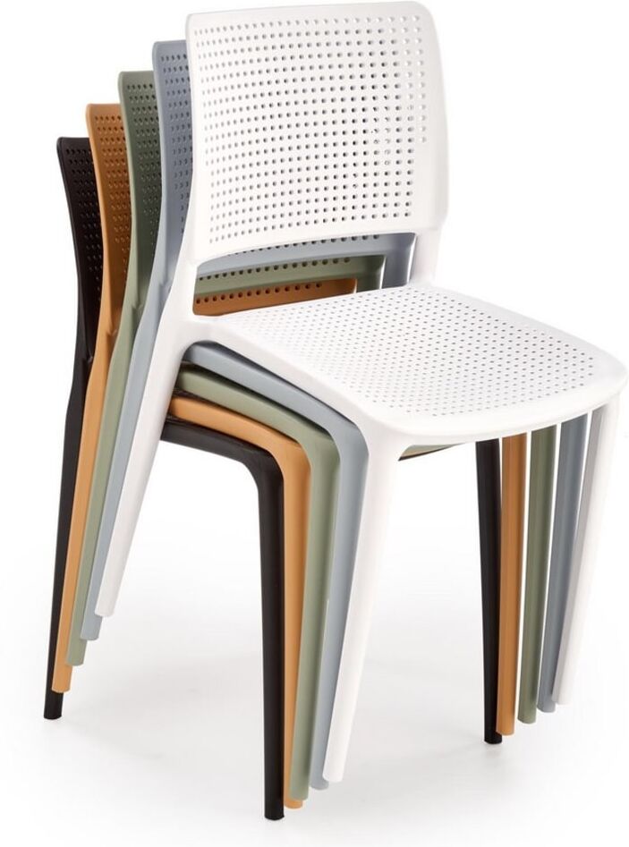 MSO Chaise design en polypropylène orange clair Orange 55x79x42cm