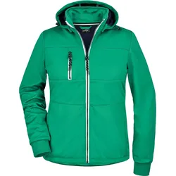 James & Nicholson Damen 3-Lagen Softshell Jacke Maritim Softshell-Jacke JN1077 irish green/navy/white M