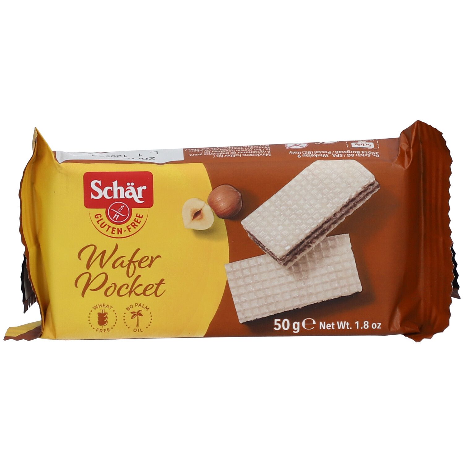 Schär Glutenvrije Hazelnootcreme-Wafels Pocket ok Nlfrendeites 50 g Futter