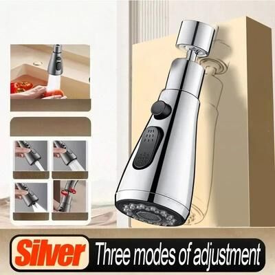 Uplift Picks Universal Kitchen Faucet Extender 360 Rotate Splash Filter Aerator Nozzle silver