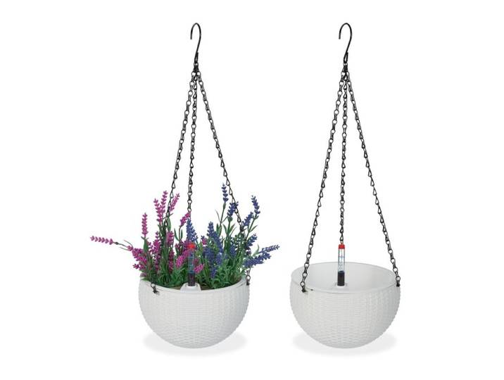 Relaxdays Blumenampel mit Wasserspeicher 2er Set
