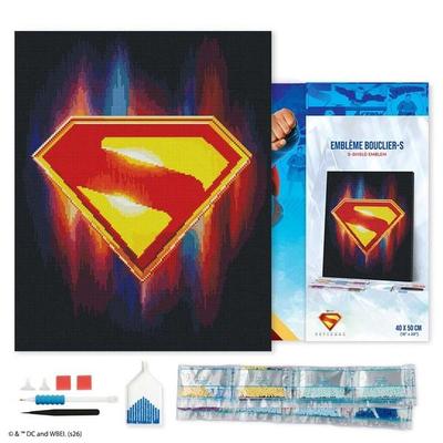 Diamond Painting - Superman - Superman-Schild - 40 x 50 cm auf Keilrahmen gespannt