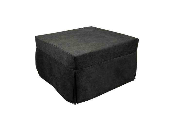 Pouf transformable en lit en tissu gris