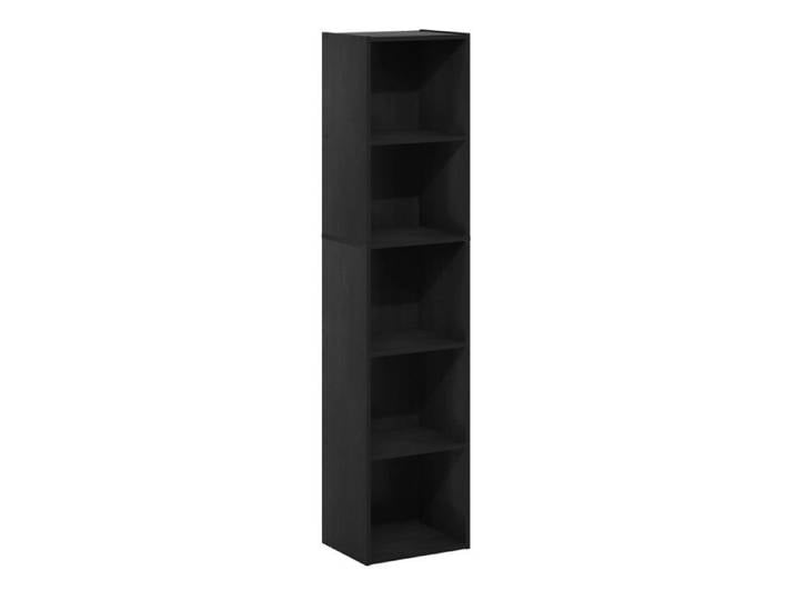 Meuble étagère - Furinno - 21048BKW - Bois Noir - 5 niveaux - Design contemporain